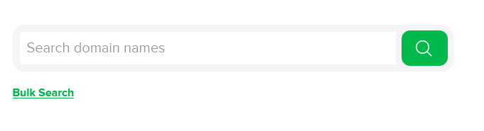 Locate the domain search section from the domain registrar site. 